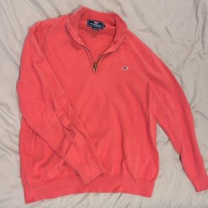 Vineyard Vines quarter zip sweater pink/coral